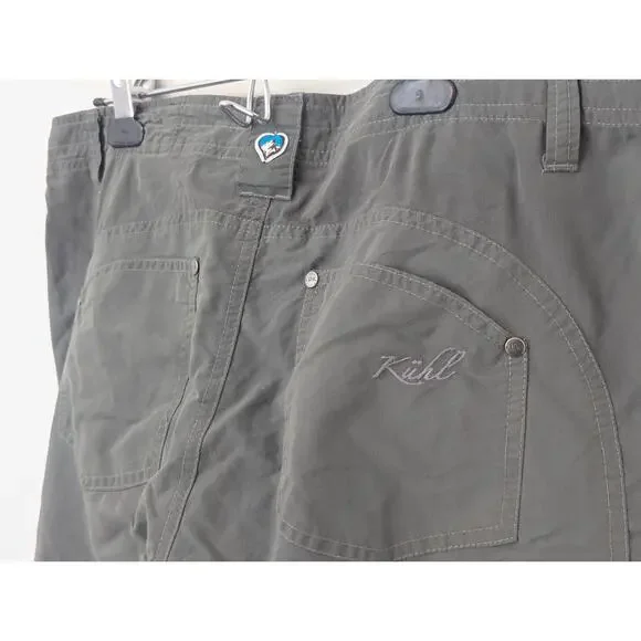 Kuhl Mountain Culture Zip Off Capri Hiking Outdoor Pants Army Green Wmns Sz 14 - Picture 6 of 12